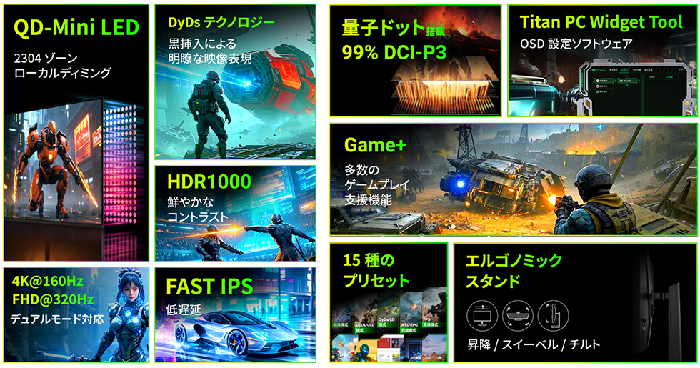 Titan Army P326MV MAX is launched in Japan with a dual-mode 4K QD