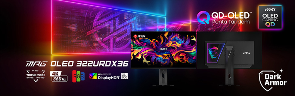 The MSI MPG OLED 322URDX36 is a 4K 360Hz QD-OLED monitor debuting